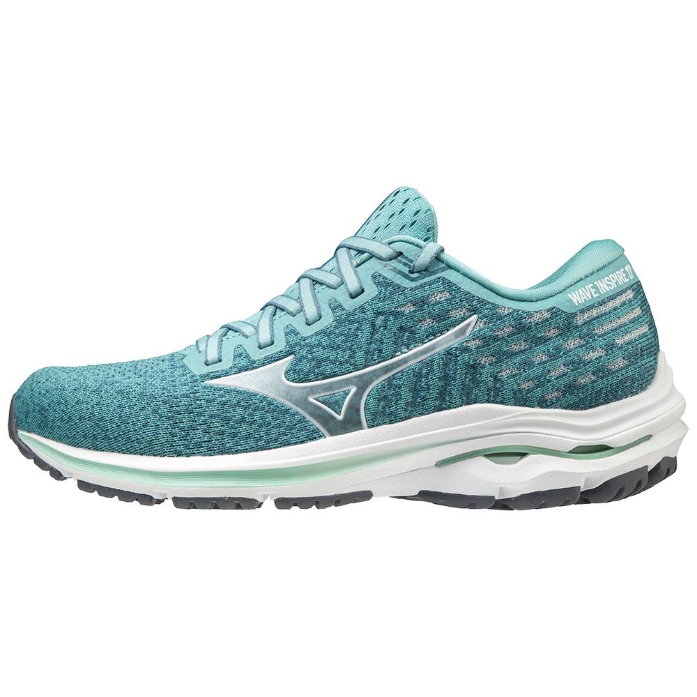 Mizuno Women's Wave Inspire 17 WAVEKNIT Running Shoes Turquoise/White (411311-HIV)